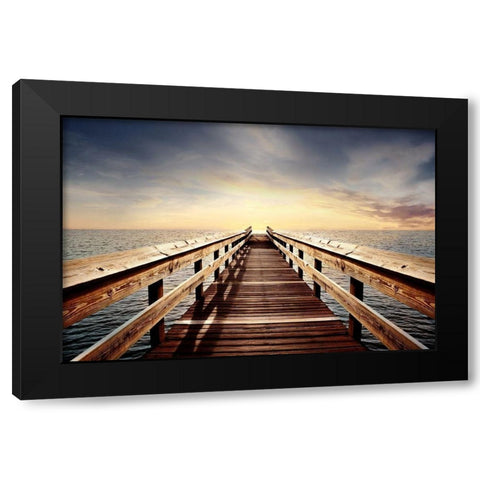 Break of Day Black Modern Wood Framed Art Print with Double Matting by Carpentieri, Natalie