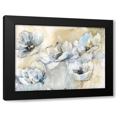 Soft Blooms Black Modern Wood Framed Art Print with Double Matting by Nan