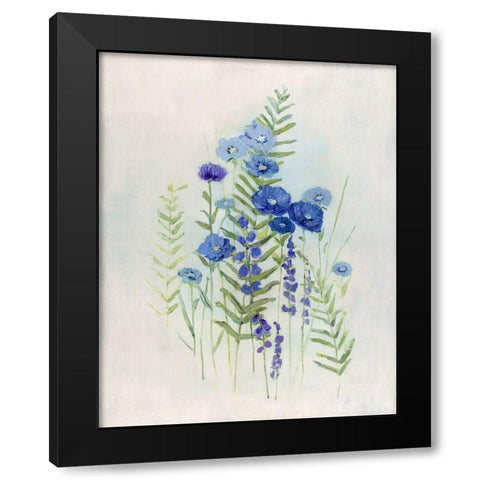 Cottage Wildflowers II Black Modern Wood Framed Art Print by Swatland, Sally