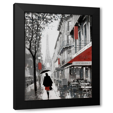 Rainy Paris I Black Modern Wood Framed Art Print by Orme, E. Anthony