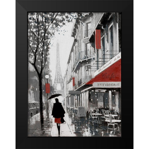 Rainy Paris I Black Modern Wood Framed Art Print by Orme, E. Anthony