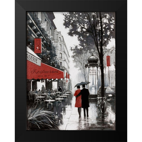 Rainy Paris II Black Modern Wood Framed Art Print by Orme, E. Anthony