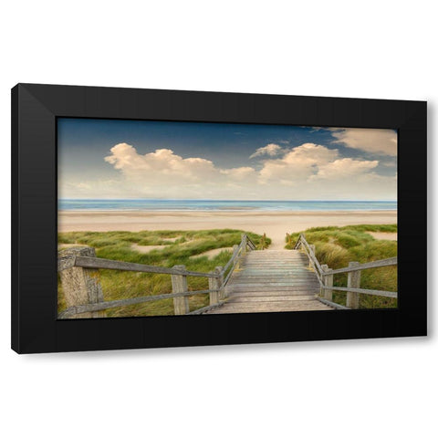 Welcome Beach Black Modern Wood Framed Art Print by Calascibetta, Mike