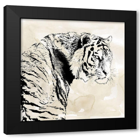 Tiger Stripes I Black Modern Wood Framed Art Print by Robinson, Carol