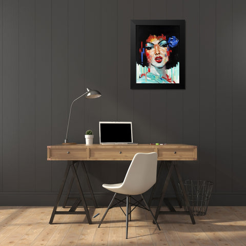 Confetti Girl I Black Modern Wood Framed Art Print by Orme, E. Anthony