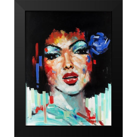 Confetti Girl I Black Modern Wood Framed Art Print by Orme, E. Anthony