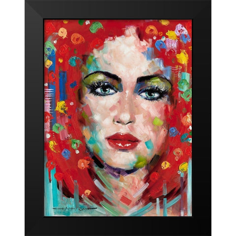 Confetti Girl II Black Modern Wood Framed Art Print by Orme, E. Anthony