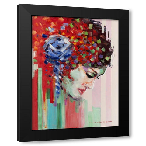 Confetti Girl III Black Modern Wood Framed Art Print by Orme, E. Anthony