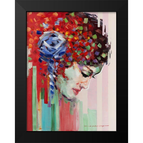 Confetti Girl III Black Modern Wood Framed Art Print by Orme, E. Anthony