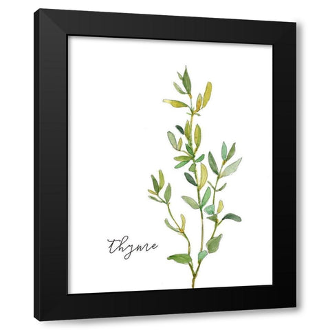 Fresh Sprig Thyme Black Modern Wood Framed Art Print with Double Matting by Robinson, Carol