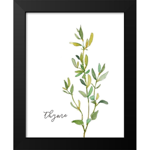 Fresh Sprig Thyme Black Modern Wood Framed Art Print by Robinson, Carol