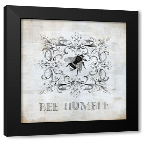 Bee Humble Black Modern Wood Framed Art Print by Robinson, Carol