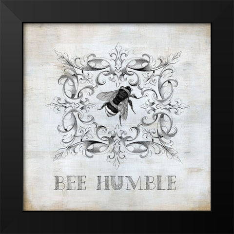 Bee Humble Black Modern Wood Framed Art Print by Robinson, Carol