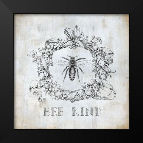 Bee Kind Black Modern Wood Framed Art Print by Robinson, Carol