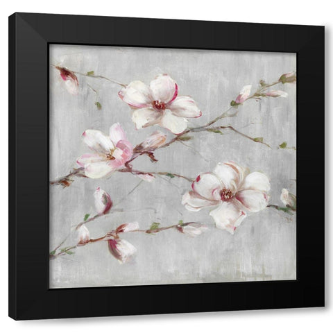 Magnolia Spring I Black Modern Wood Framed Art Print with Double Matting by Swatland, Sally