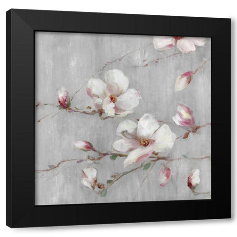 Magnolia Spring II Black Modern Wood Framed Art Print with Double Matting by Swatland, Sally