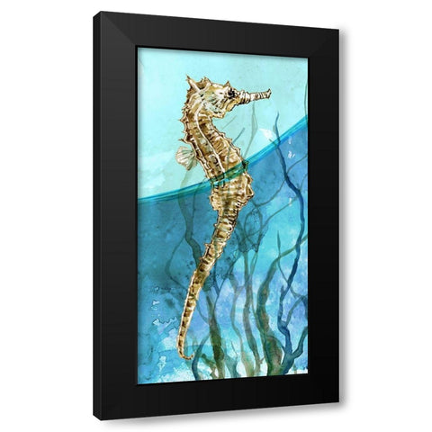 Delray Seahorse I Black Modern Wood Framed Art Print by Robinson, Carol