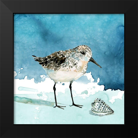 Delray Sandpiper I Black Modern Wood Framed Art Print by Robinson, Carol