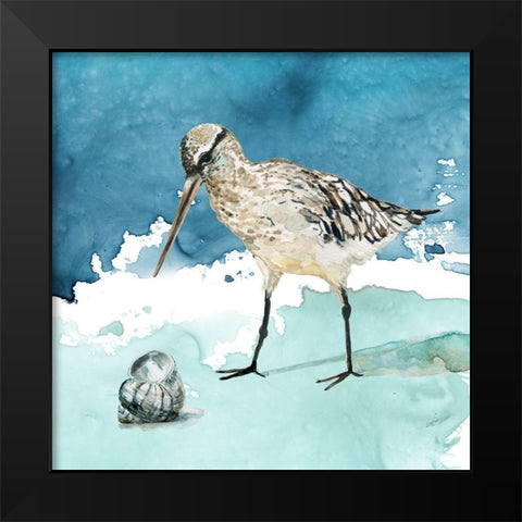Delray Sandpiper II Black Modern Wood Framed Art Print by Robinson, Carol