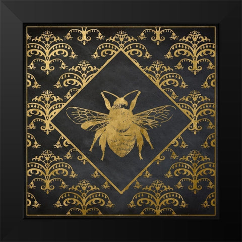 Busy Bee I Black Modern Wood Framed Art Print by Santiago, Daniela