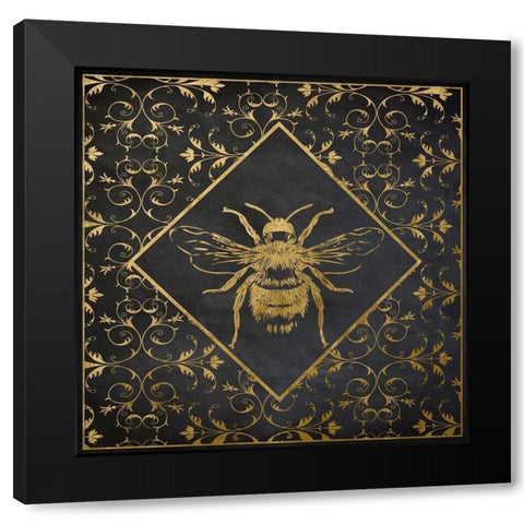 Busy Bee II Black Modern Wood Framed Art Print with Double Matting by Santiago, Daniela