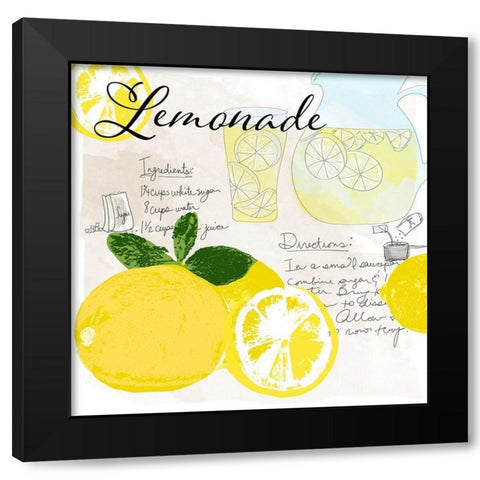 Lemonade Black Modern Wood Framed Art Print by Santiago, Daniela