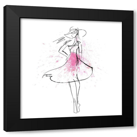 Whimsy Girl I Black Modern Wood Framed Art Print with Double Matting by Knutsen, Conrad
