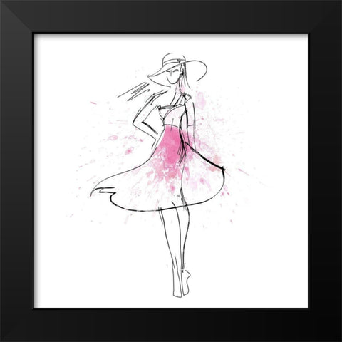 Whimsy Girl I Black Modern Wood Framed Art Print by Knutsen, Conrad