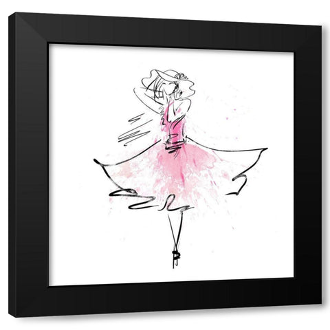 Whimsy Girl II Black Modern Wood Framed Art Print with Double Matting by Knutsen, Conrad