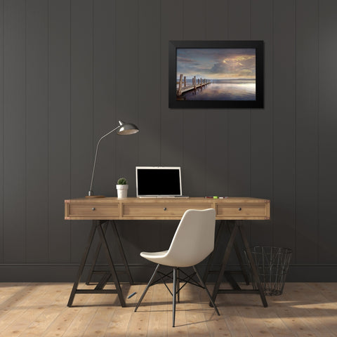 Evening Reflection Black Modern Wood Framed Art Print by Calascibetta, Mike