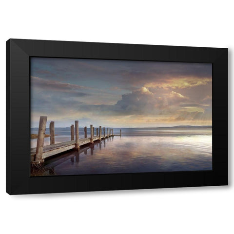 Evening Reflection Black Modern Wood Framed Art Print by Calascibetta, Mike