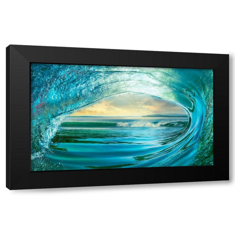 Big Wave Black Modern Wood Framed Art Print by Calascibetta, Mike
