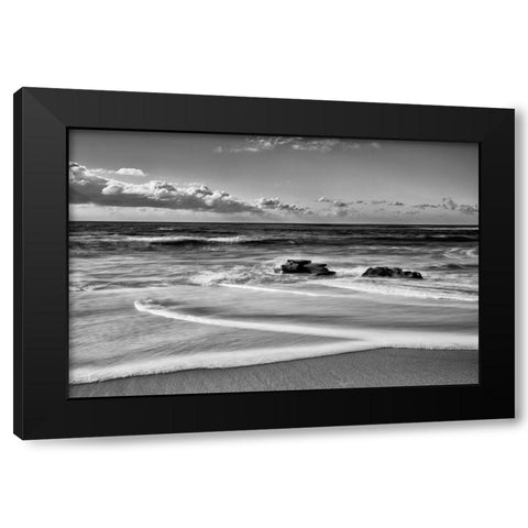 Whispering Sands Beach Black Modern Wood Framed Art Print by Collins, Ann