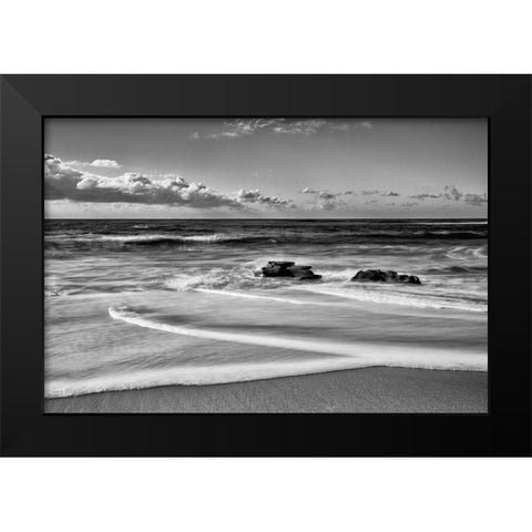 Whispering Sands Beach Black Modern Wood Framed Art Print by Collins, Ann