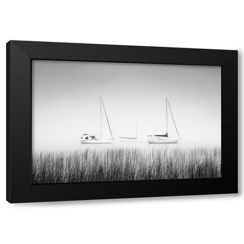 Island Boat Black Modern Wood Framed Art Print with Double Matting by Murray, Chris