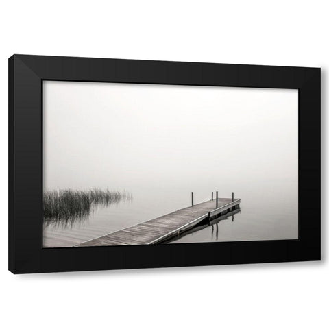 Morning Mist Black Modern Wood Framed Art Print by Hawkins, Peter