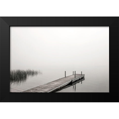 Morning Mist Black Modern Wood Framed Art Print by Hawkins, Peter
