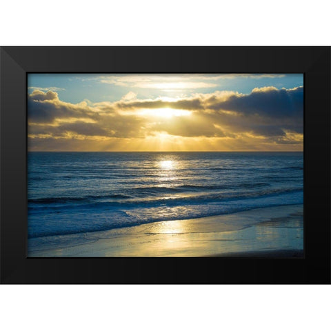 Beach Sunset Black Modern Wood Framed Art Print by Foulke, Doug