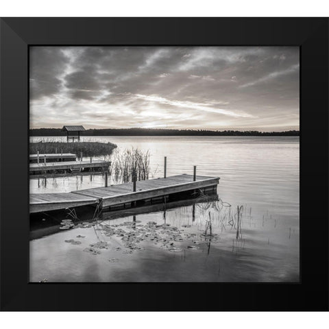 Soft Summer Black Modern Wood Framed Art Print by Hawkins, Peter