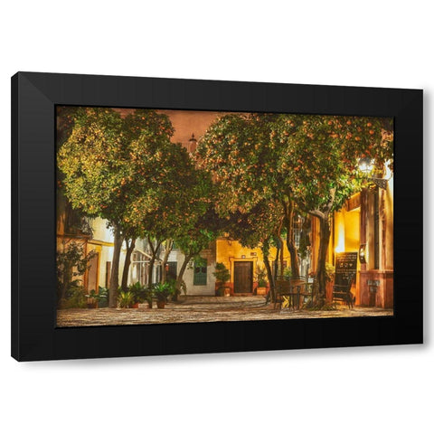 Night in Sevilla Black Modern Wood Framed Art Print with Double Matting by Van de Goor, Lars