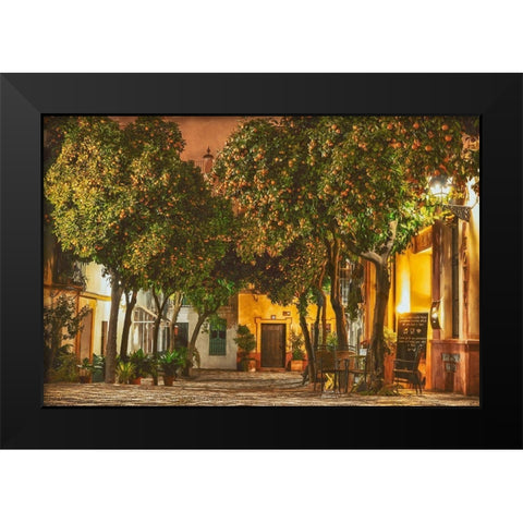 Night in Sevilla Black Modern Wood Framed Art Print by Van de Goor, Lars