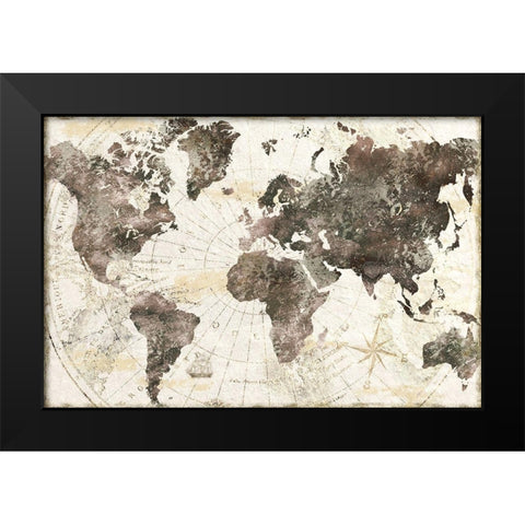 Terra Nova Black Modern Wood Framed Art Print by CAD Designs