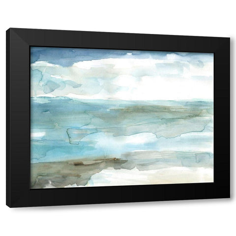 Shimmering Shore Black Modern Wood Framed Art Print with Double Matting by Robinson, Carol