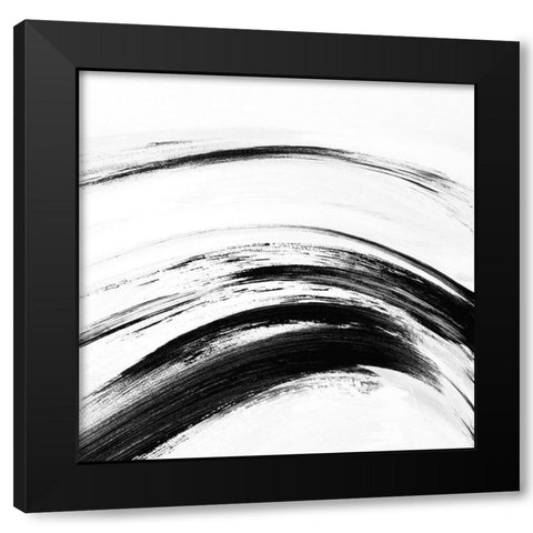 Brush Strokes Black Modern Wood Framed Art Print by Shapiro, Judith