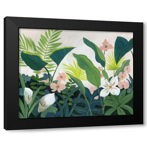 Tropics Black Modern Wood Framed Art Print with Double Matting by Nan