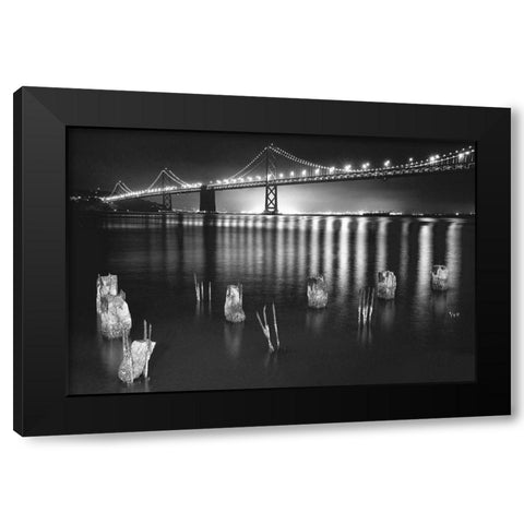 Night Reflections Black Modern Wood Framed Art Print by Reed, Aaron