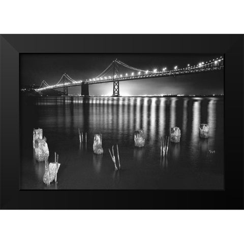 Night Reflections Black Modern Wood Framed Art Print by Reed, Aaron