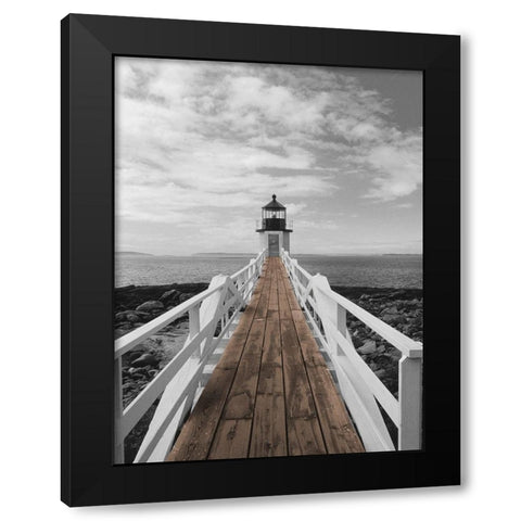 Port Clyde Lighthouse Black Modern Wood Framed Art Print by Eggers, Julie