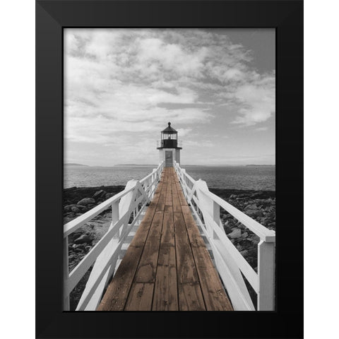 Port Clyde Lighthouse Black Modern Wood Framed Art Print by Eggers, Julie