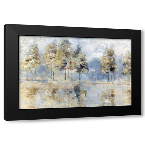 Blue Golden Forest Black Modern Wood Framed Art Print with Double Matting by Swatland, Sally